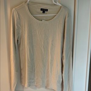 J. Crew Cream Long Sleeve Ribbed T-Shirt